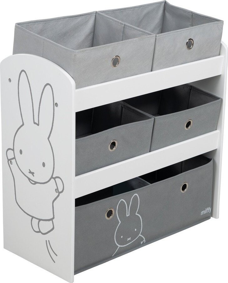 Bílý/šedý dětský organizér na hračky 63,5x29,5x60 cm Miffy – Roba