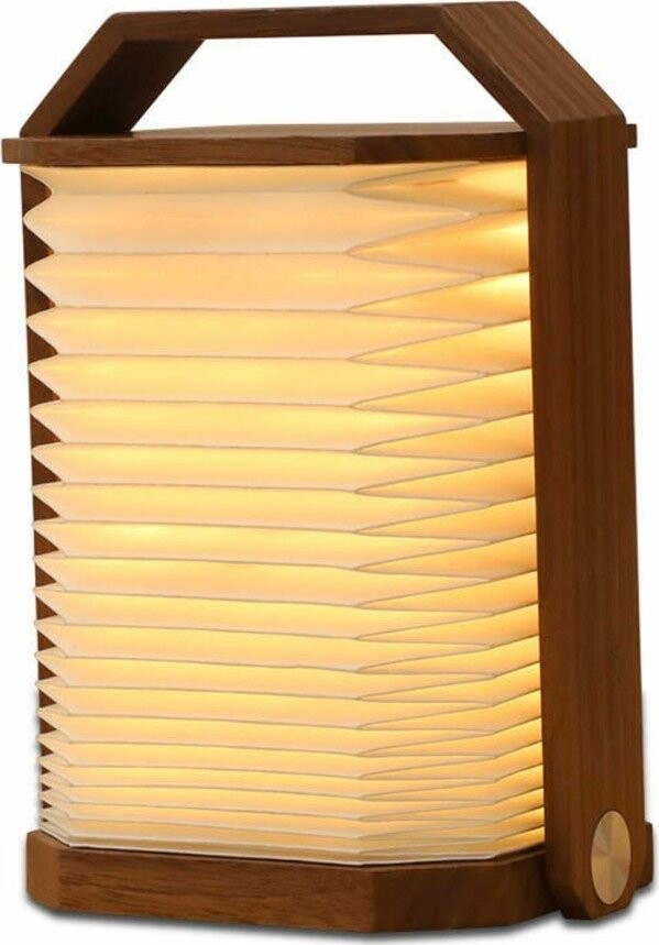 Bílá/v tmavě přírodní barvě LED stolní lampa (výška 4 cm) Origami – Gingko