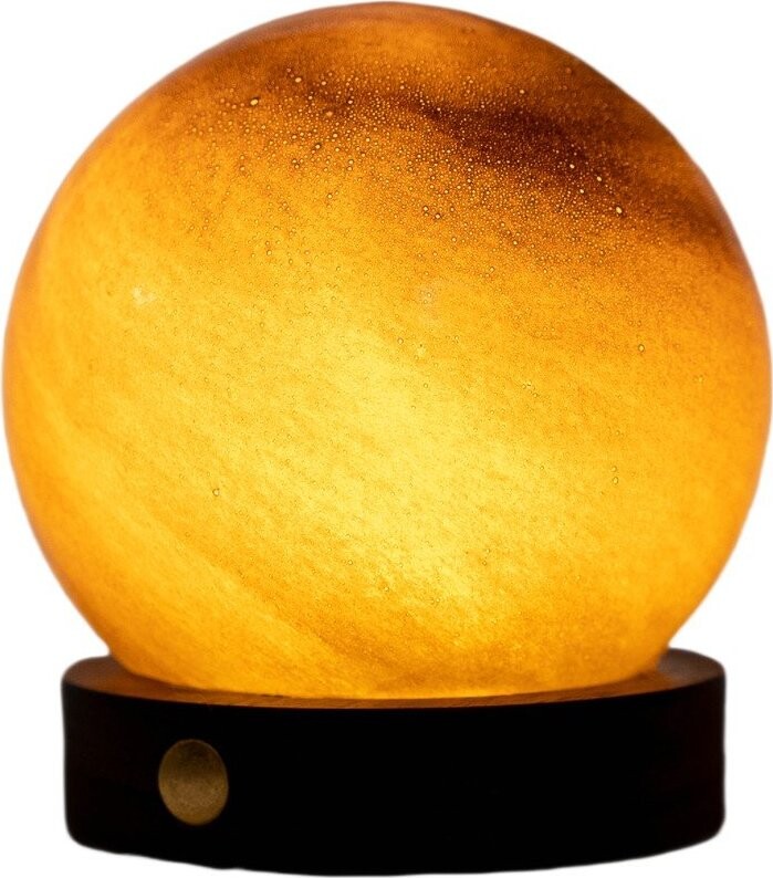 LED stolní lampa v tmavě přírodní barvě se skleněným stínidlem (výška 9 cm) Sand Storm – Gingko