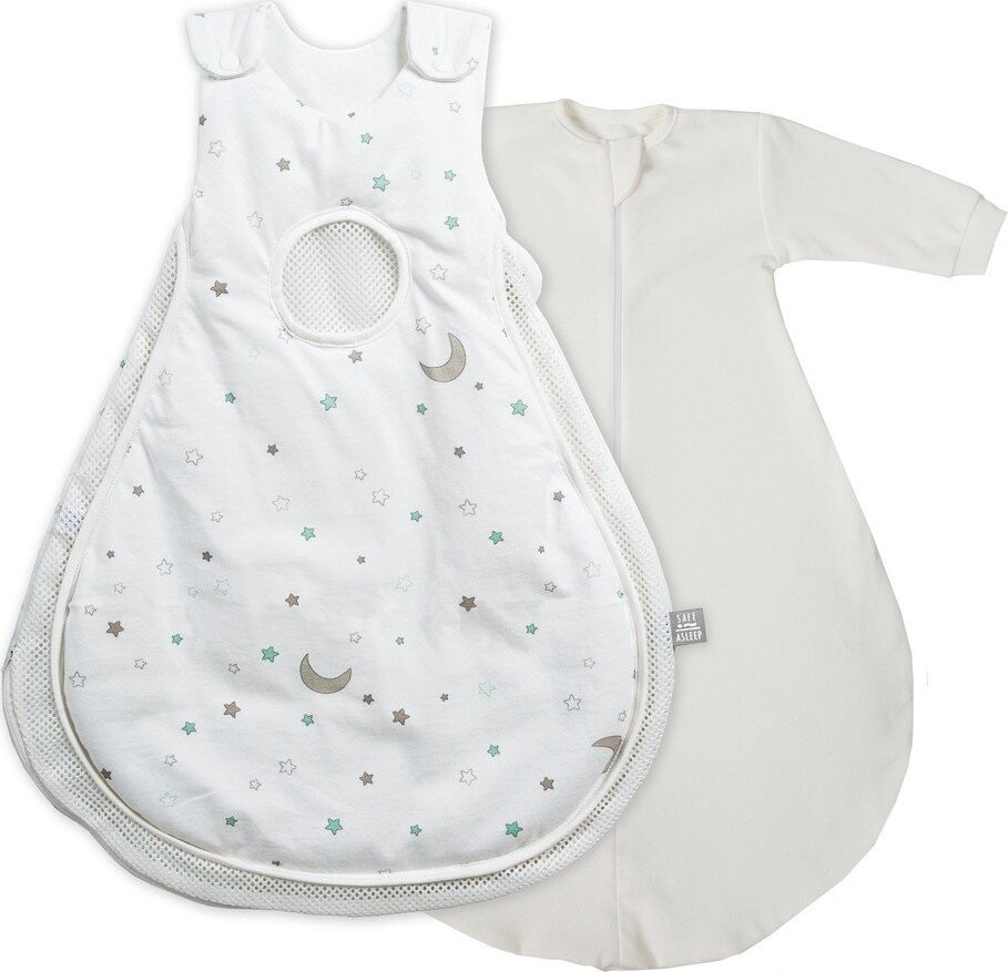 Bílý/béžový bavlněný dětský spací pytel 50x66 cm Sternenzauber – Roba