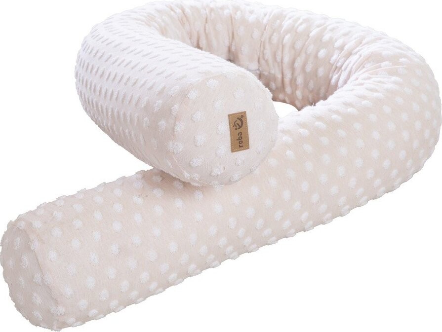 Béžový mantinel do postýlky s příměsí bavlny 170 cm Frosty Almond – Roba