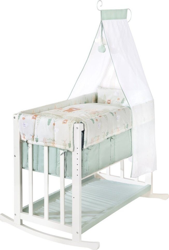 Bílá kolébka s nastavitelnou výškou/přístavná 90x45 cm Woodland Buddies – Roba