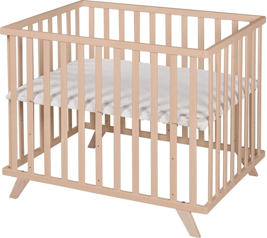 Dětská ohrádka z bukového dřeva s nastavitelnou výškou 75x100 cm v přírodní barvě Lil Planet – Roba