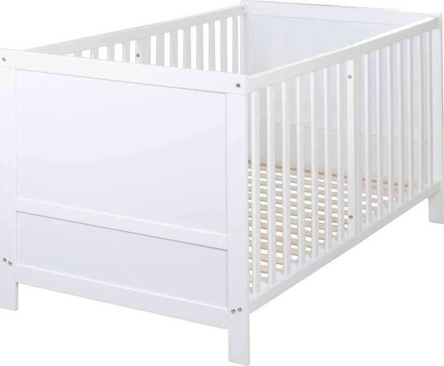 Bílá postýlka s nastavitelnou výškou 70x140 cm Easy Sleep – Roba