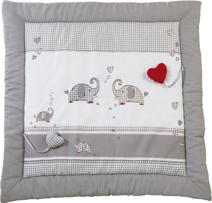 Bílá/šedá dětská hrací podložka 100x100 cm Jumbo twins – Roba