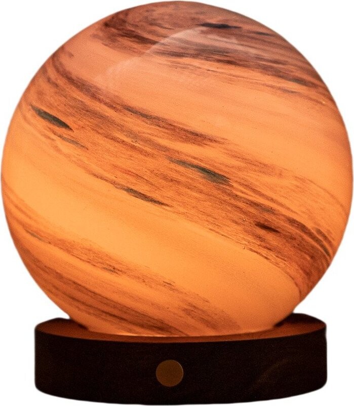 LED stolní lampa v tmavě přírodní barvě se skleněným stínidlem (výška 13 cm) Polar Cloud – Gingko