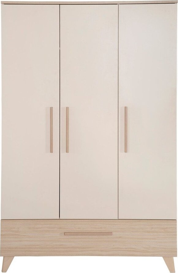 Krémová/v přírodní barvě dětská šatní skříň v dekoru dubu 118x190x52 cm Sidney – Roba