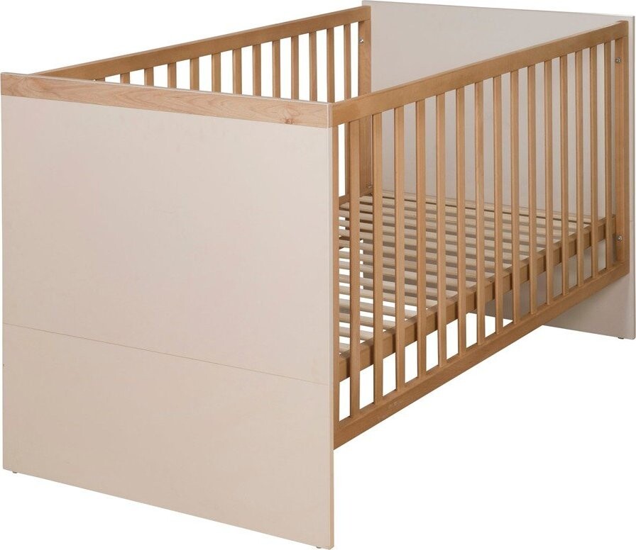 Béžová/v přírodní barvě postýlka s nastavitelnou výškou 70x140 cm Jil – Roba