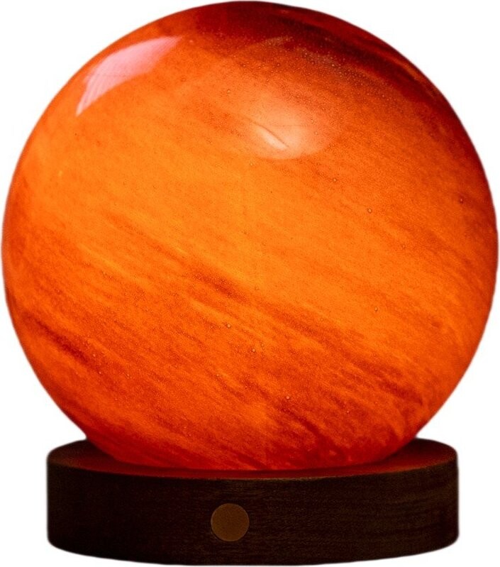 LED stolní lampa v tmavě přírodní barvě se skleněným stínidlem (výška 13 cm) Sand Storm – Gingko