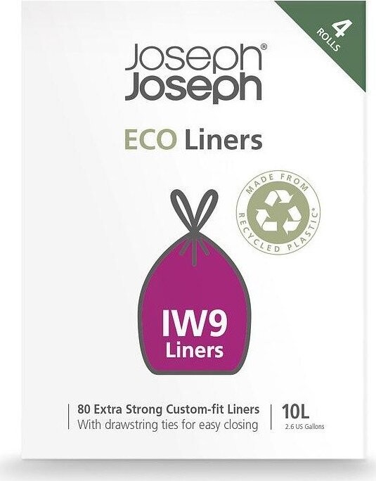 Stahovací pytle na odpadky v sadě 80 ks 10 l Eco Grey – Joseph Joseph