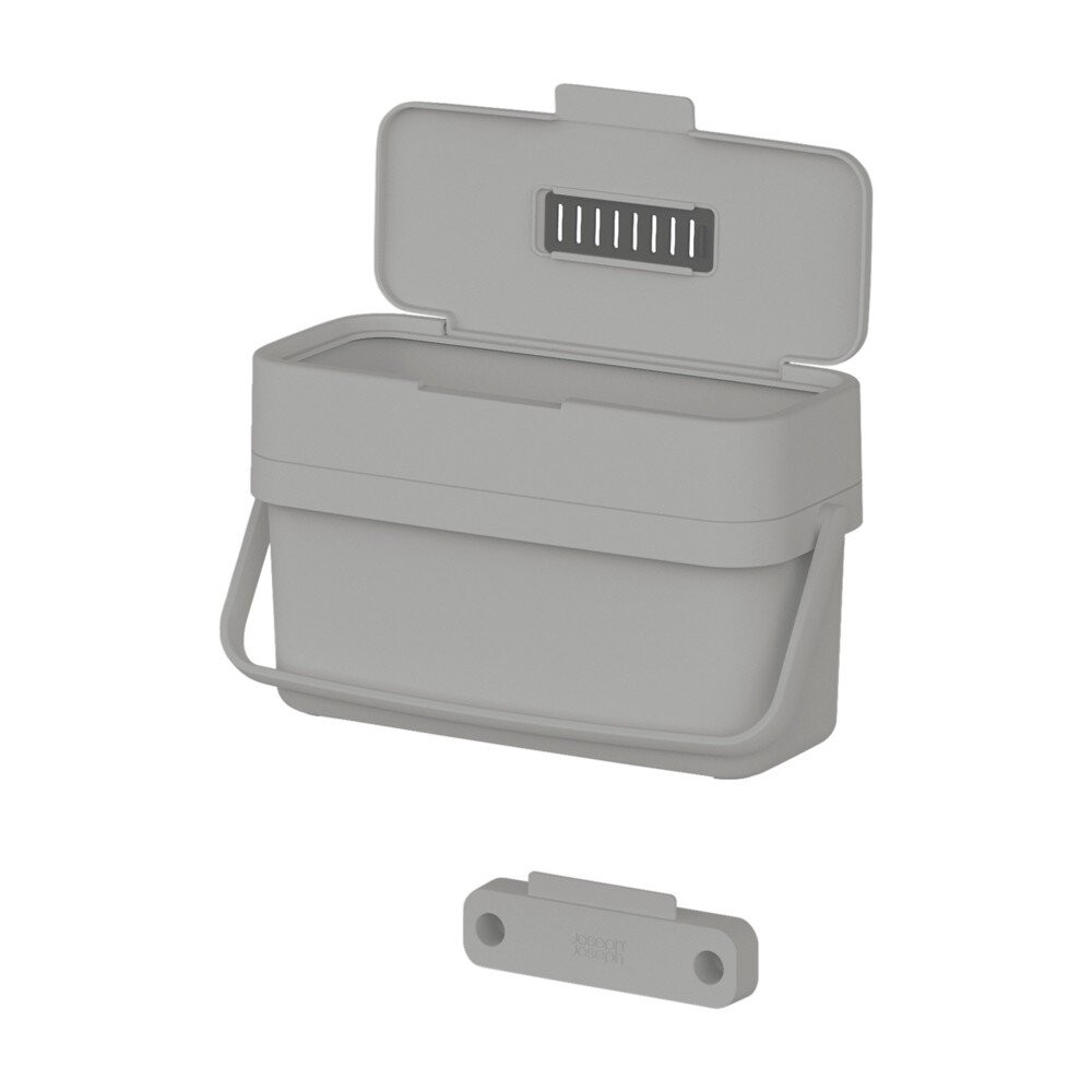 Šedá nádoba na kompostovatelný odpad 4 l Duo – Joseph Joseph