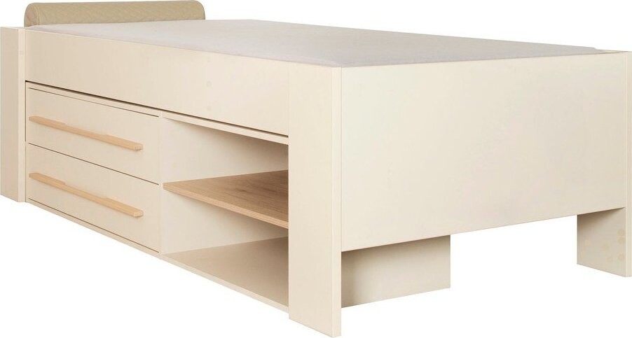 Béžová dětská postel s úložným prostorem bez roštu 90x200 cm Captain – Roba