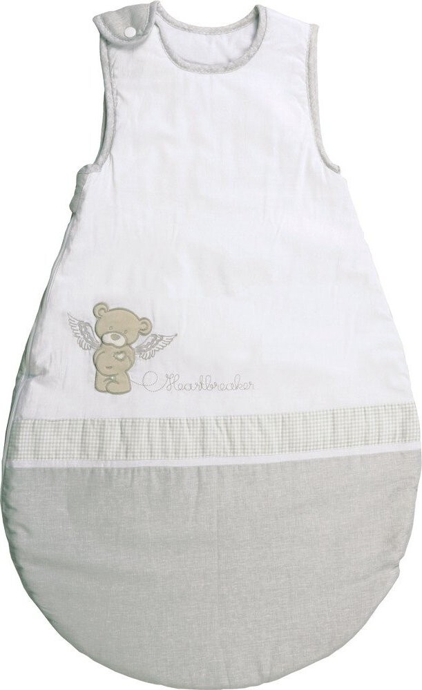 Bílý/béžový bavlněný dětský spací pytel 45x70 cm Heartbreakerbär – Roba