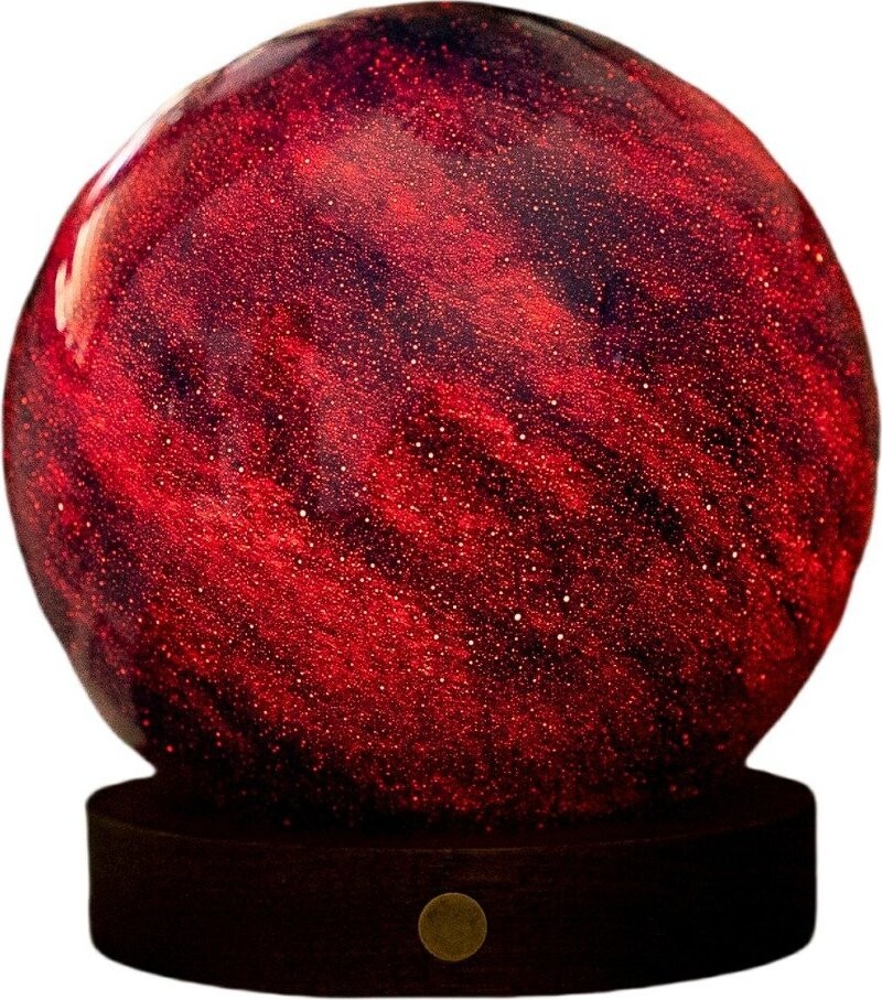 LED stolní lampa v tmavě přírodní barvě se skleněným stínidlem (výška 13 cm) Galaxy Breeze – Gingko