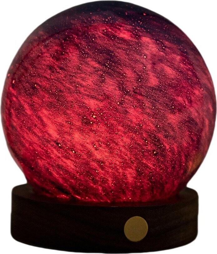 LED stolní lampa v tmavě přírodní barvě se skleněným stínidlem (výška 9 cm) Galaxy Breeze – Gingko