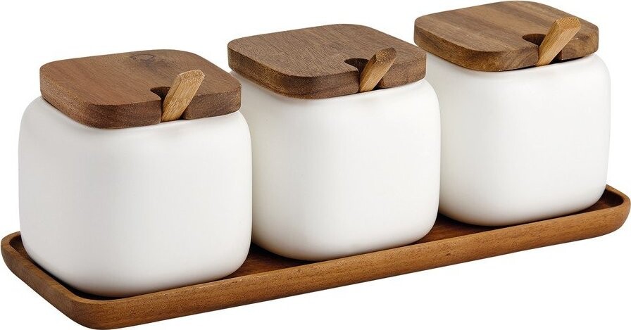 Porcelánové dózy v sadě 3 ks na cukr/na sůl Essentials – Ladelle