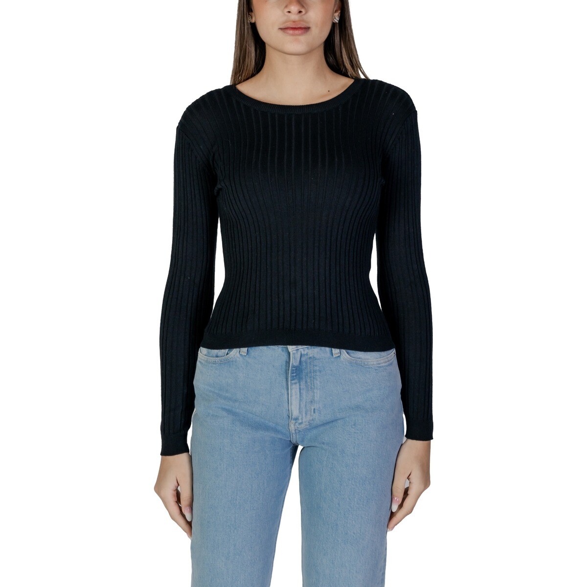 Vila  Vimullie L/S O-Neck Rib Knit Top/Pb 14103412  Černá