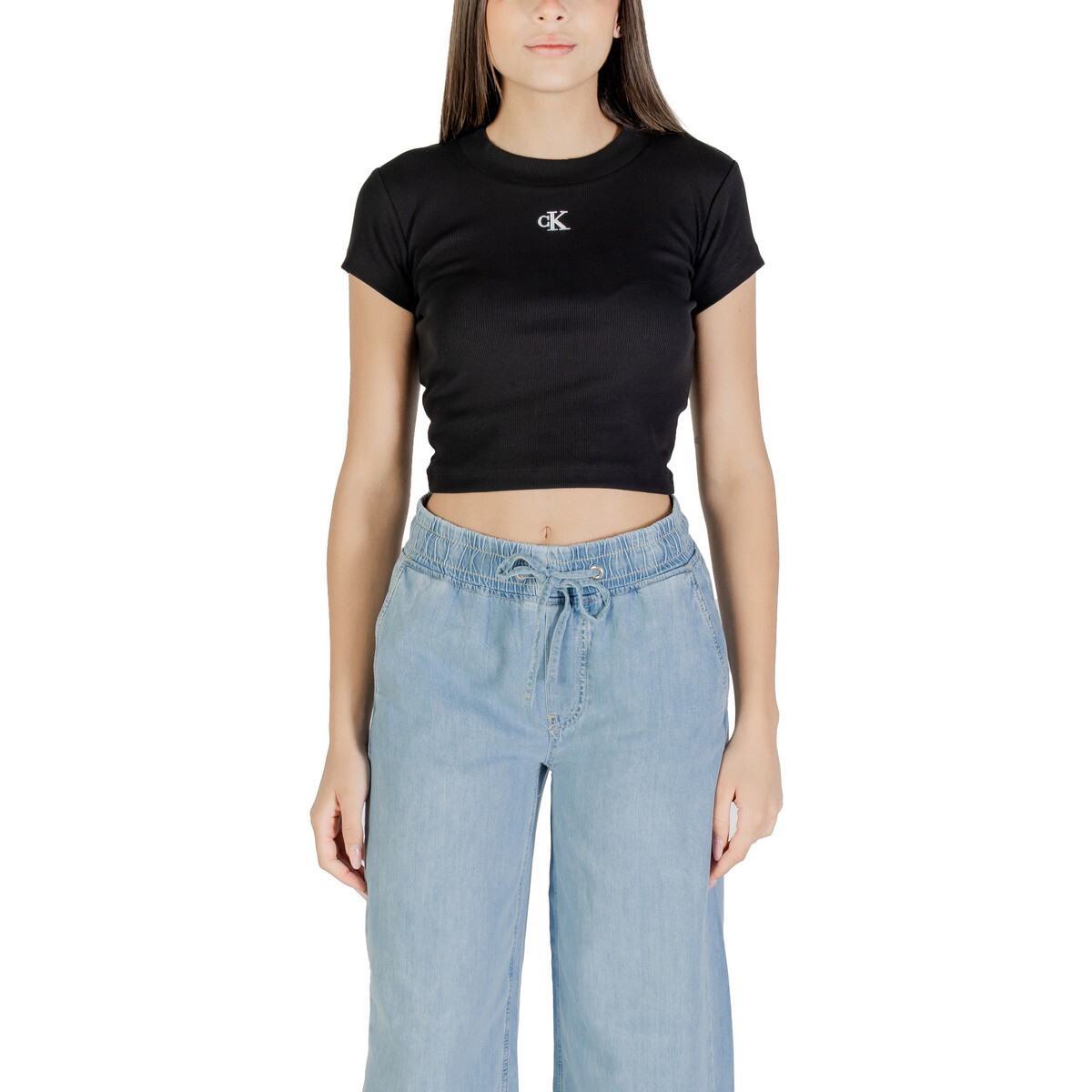 Calvin Klein Jeans  CK RIB BABY TEE LV047C211G  Černá