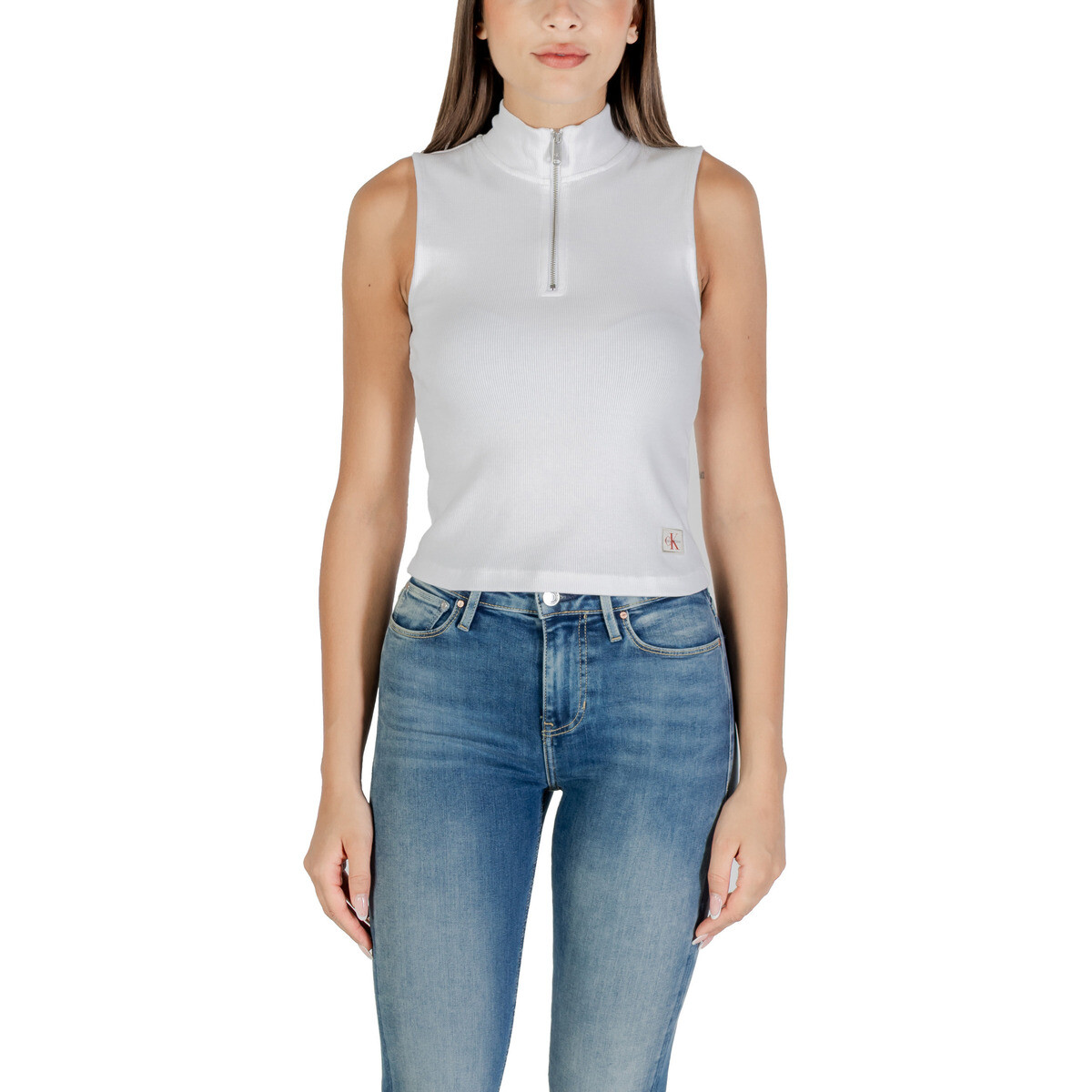 Calvin Klein Jeans  A- WOVEN LABEL SL QZ LV047C909G  Bílá