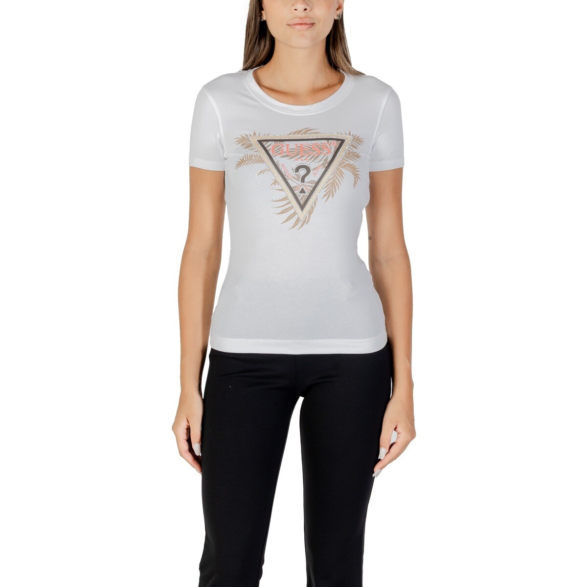 Guess  CN SS TRIANGLE PALM PRINT W5YI13 J1314  Bílá