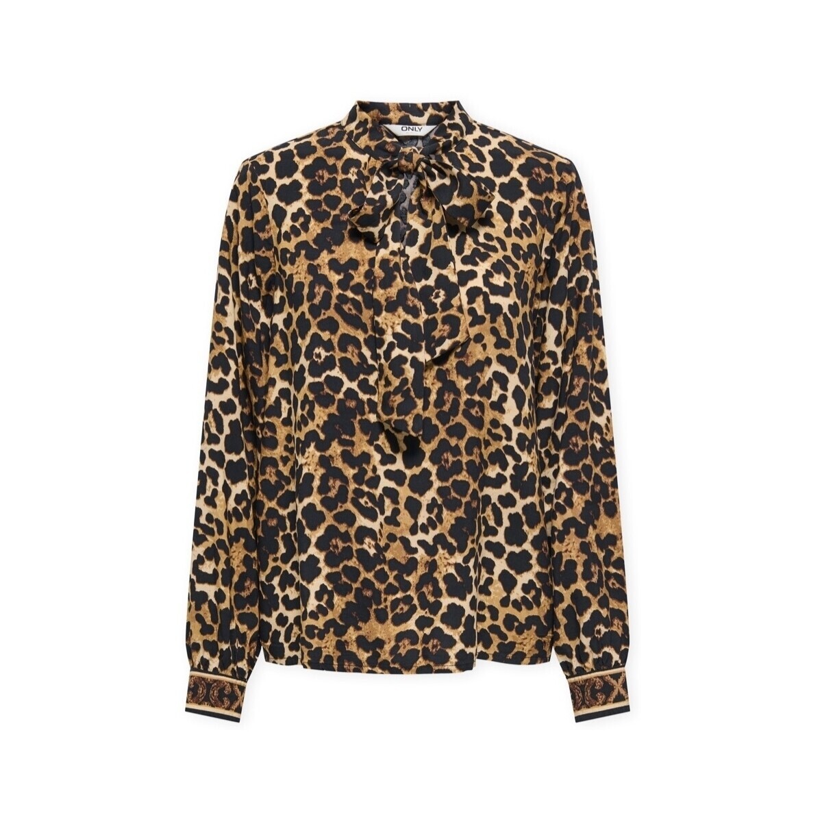 Only  Veda Border Shirt - Nomad  Hnědá