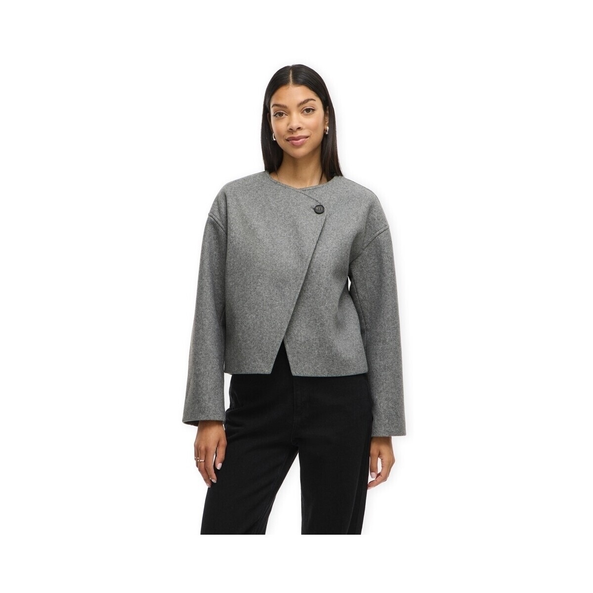 Vila  Quinn Jacket - Medium Grey Melange  Šedá