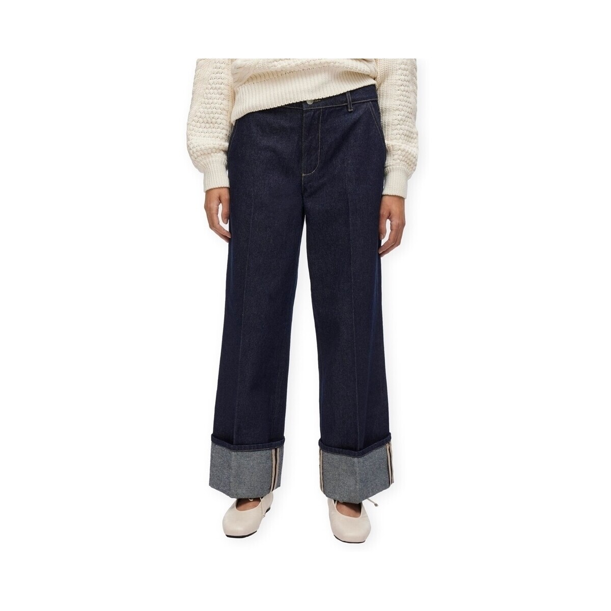 Rouge Edit  Martine RW Jeans - Dark Medium Blue Denim  Modrá