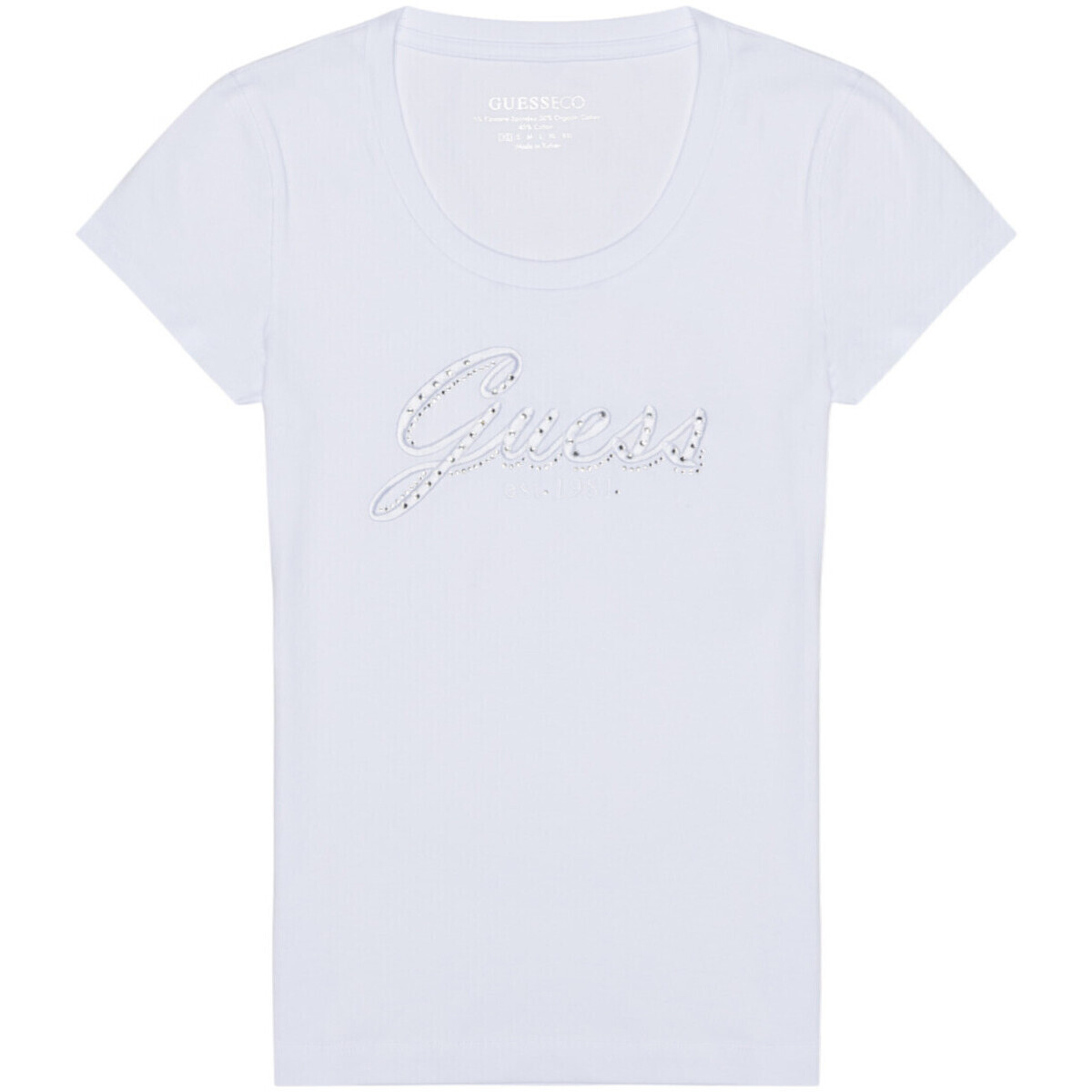 Guess  CN SS EMBRO SCRIPT LOGO TEE W5YI46 J1314  Bílá