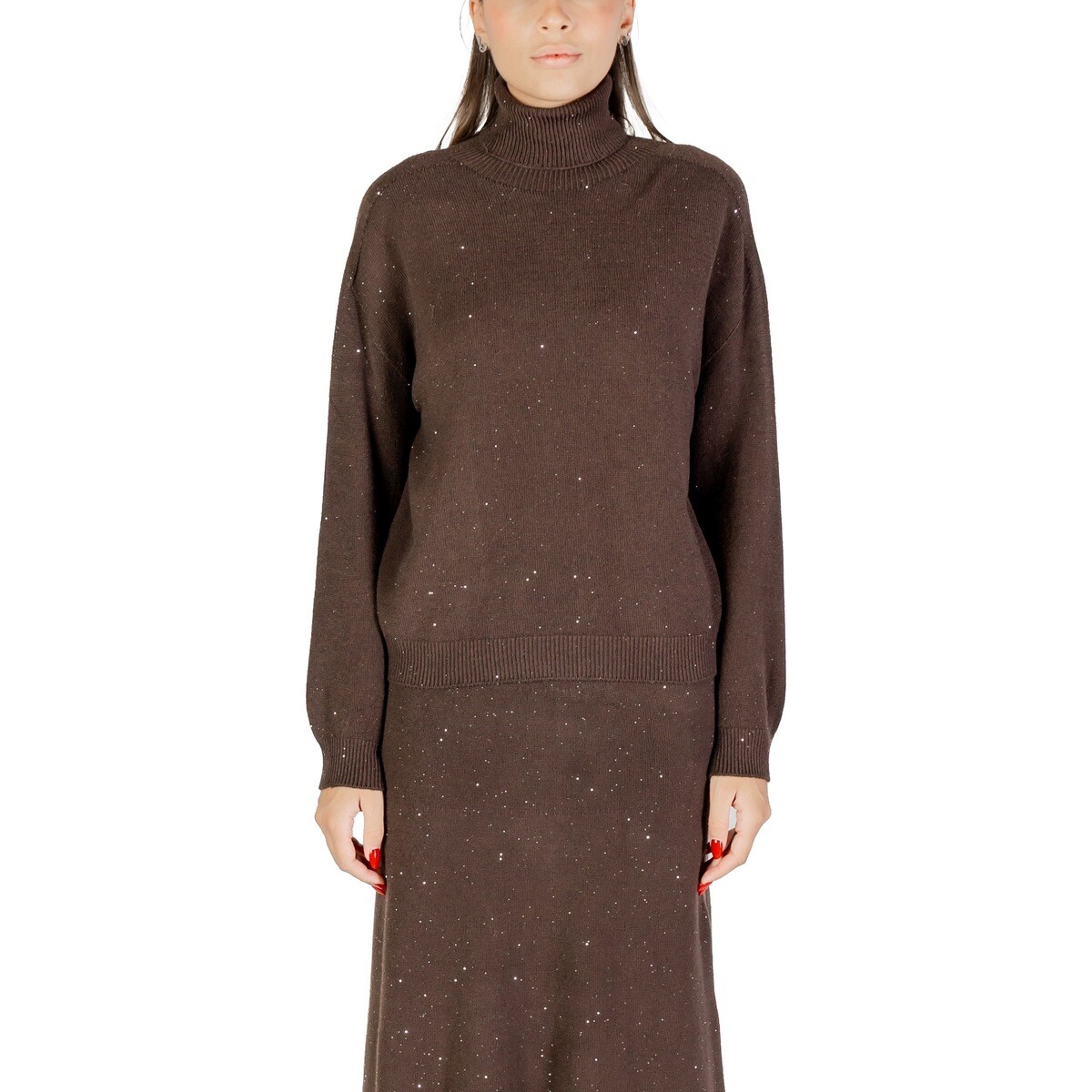 Liu Jo  MAGLIA CHIUSA M/L MF5234 MA27R  Hnědá