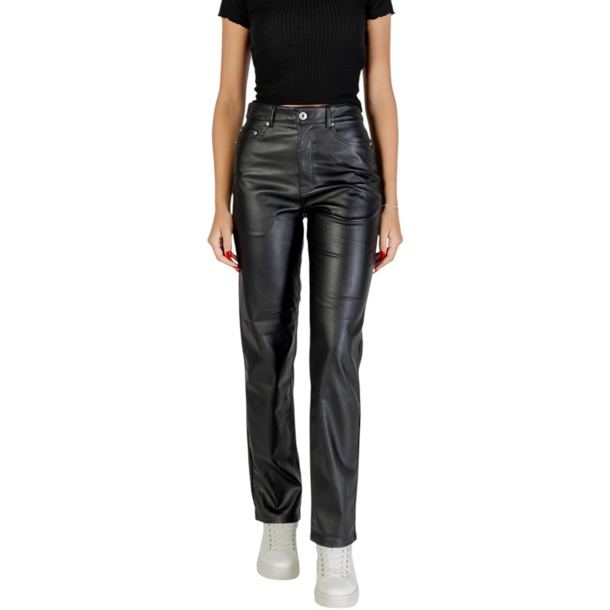 Only  ONLSADIE FAUX LEATHER PANTS CC OTW 15349078  Černá