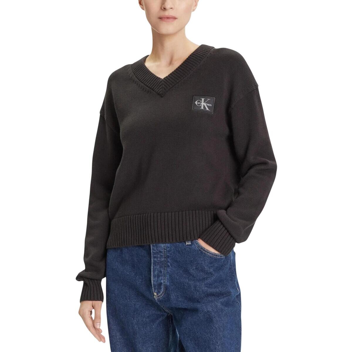 Calvin Klein Jeans  CK EMBRO BADGE V-NEC LV047D352G  Černá