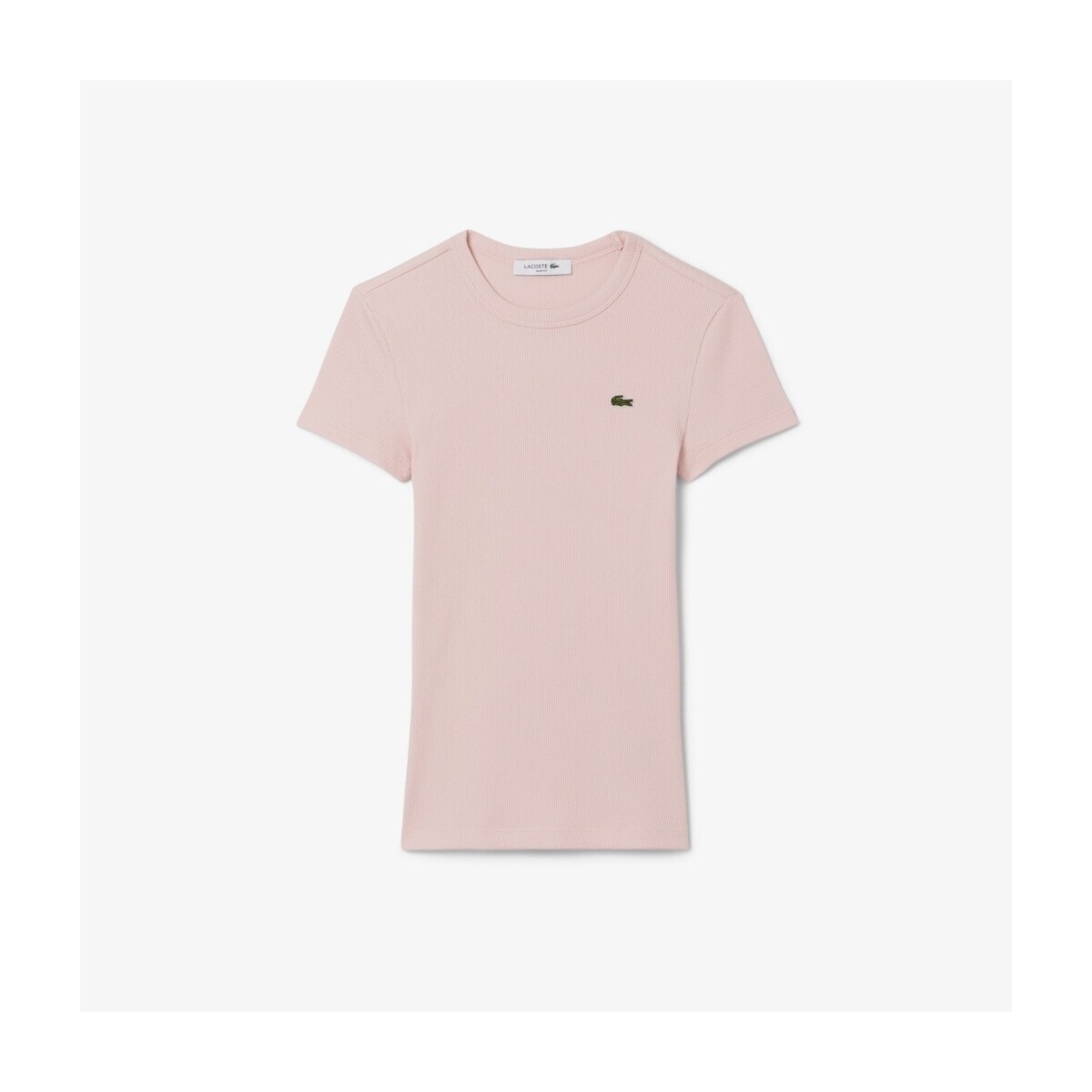Lacoste  SLIM FIT RIBBED COTTON T-SHIRT  Růžová