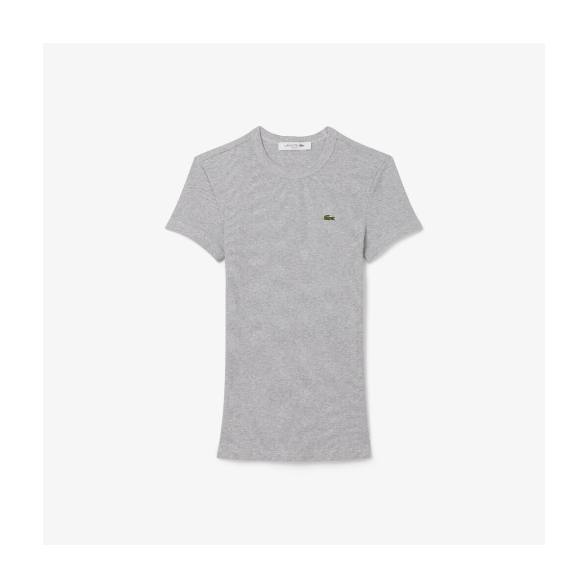 Lacoste  SLIM FIT RIBBED COTTON T-SHIRT  Šedá
