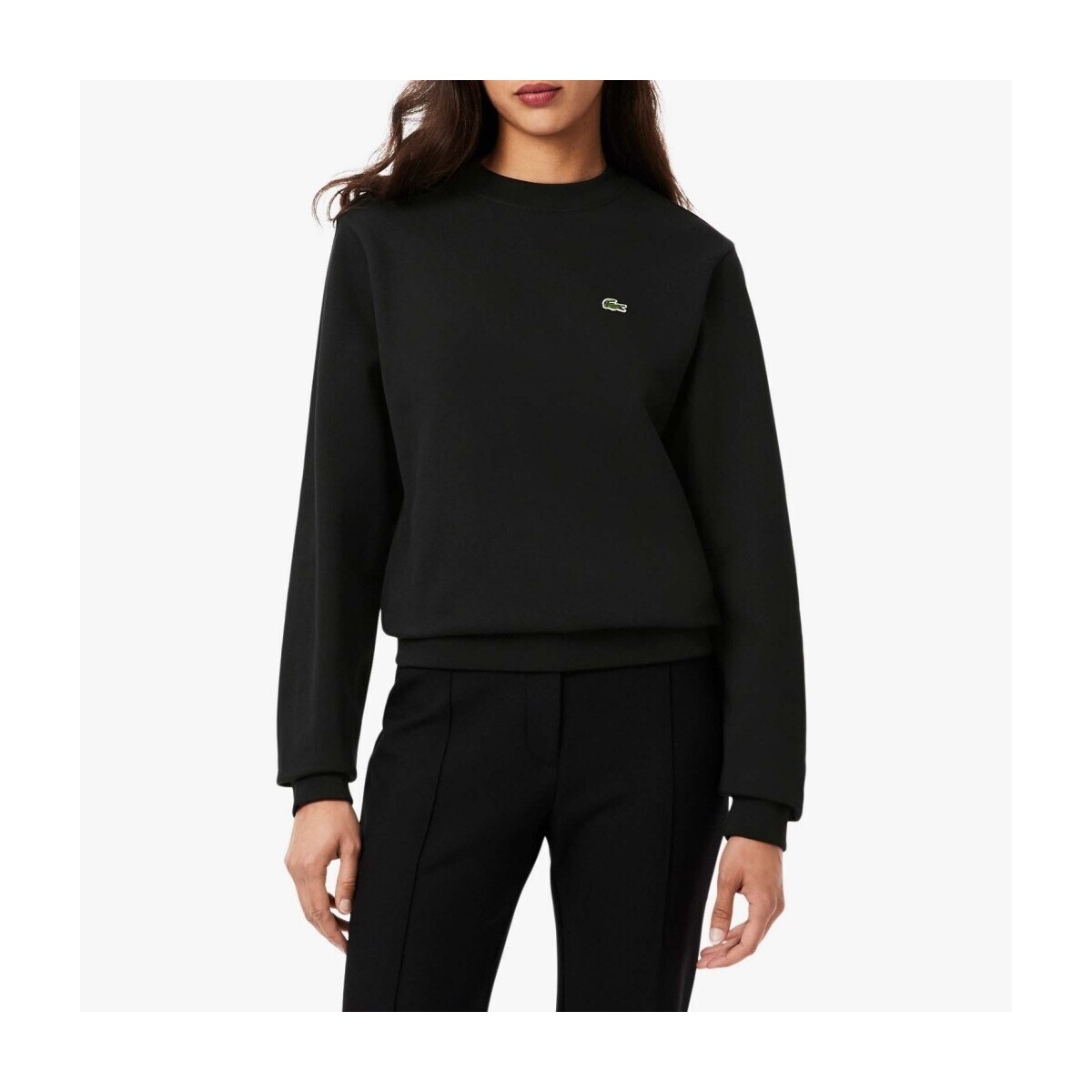 Lacoste  RELAXED FIT FLEECE CREW NECK  Černá
