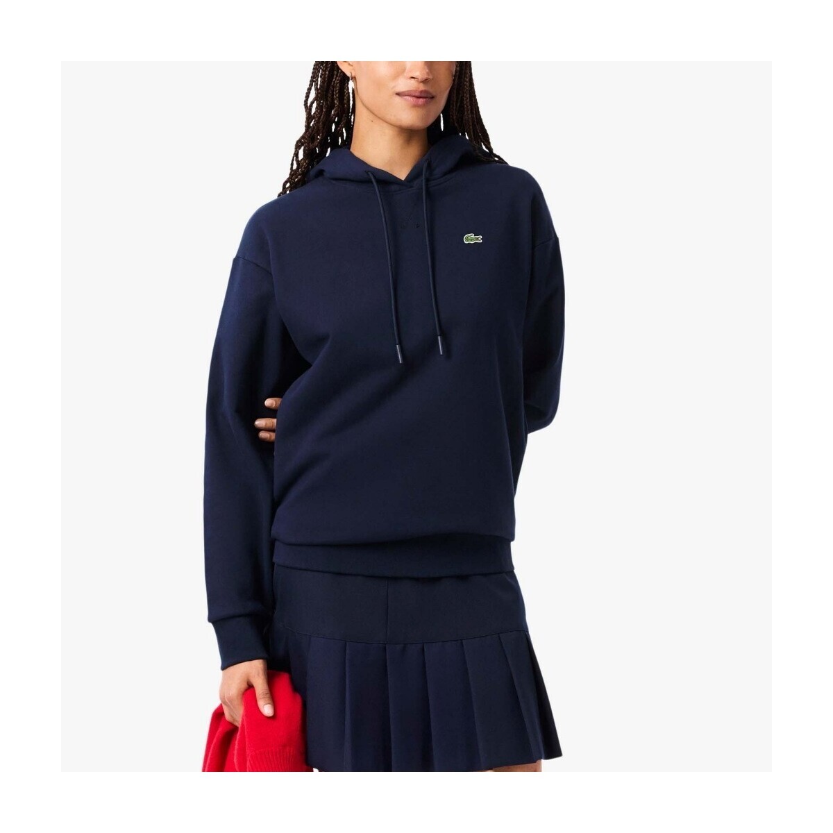 Lacoste  OVERSIZED FLEECE HOODIE  Modrá
