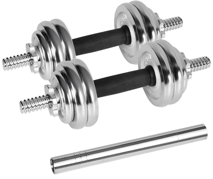 Činky chromované nastavitelné 15kg, REBEL ACTIVE RBA-2326-15