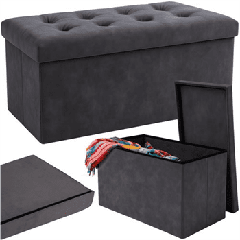 Úložný puf XXL 76x38x38cm Ruhhy 26130, šedý samet