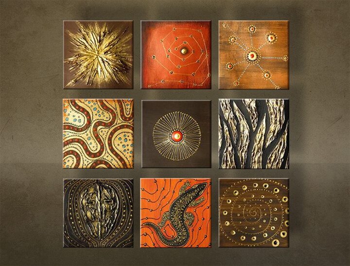 Ručně malovaný obraz ABSTRAKT 9 dílků NU0041E9 | different sizes