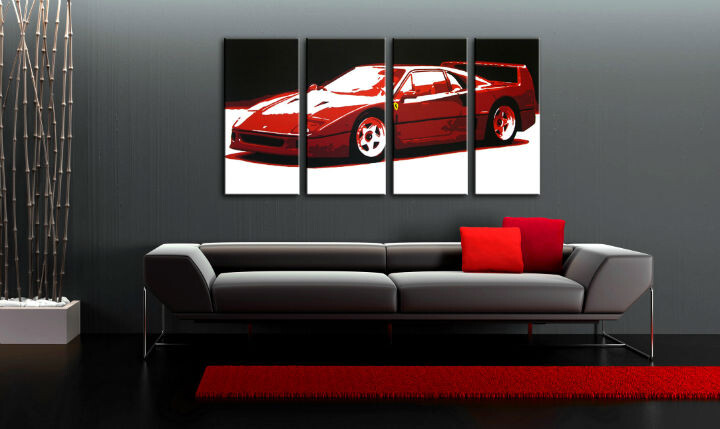 Ručně malovaný obraz POP Art FERRARI F40 4 dílný | different sizes