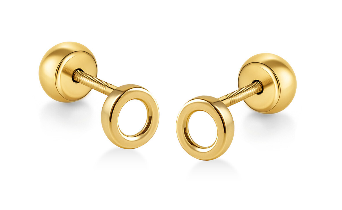 Brilio Minimalistické zlaté náušnice 2v1 Kroužky 14/195.561/18