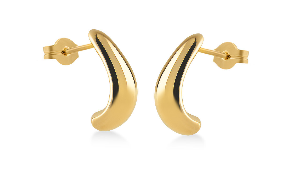 Brilio Moderní zaoblené náušnice ze žlutého zlata 14/202.821/3
