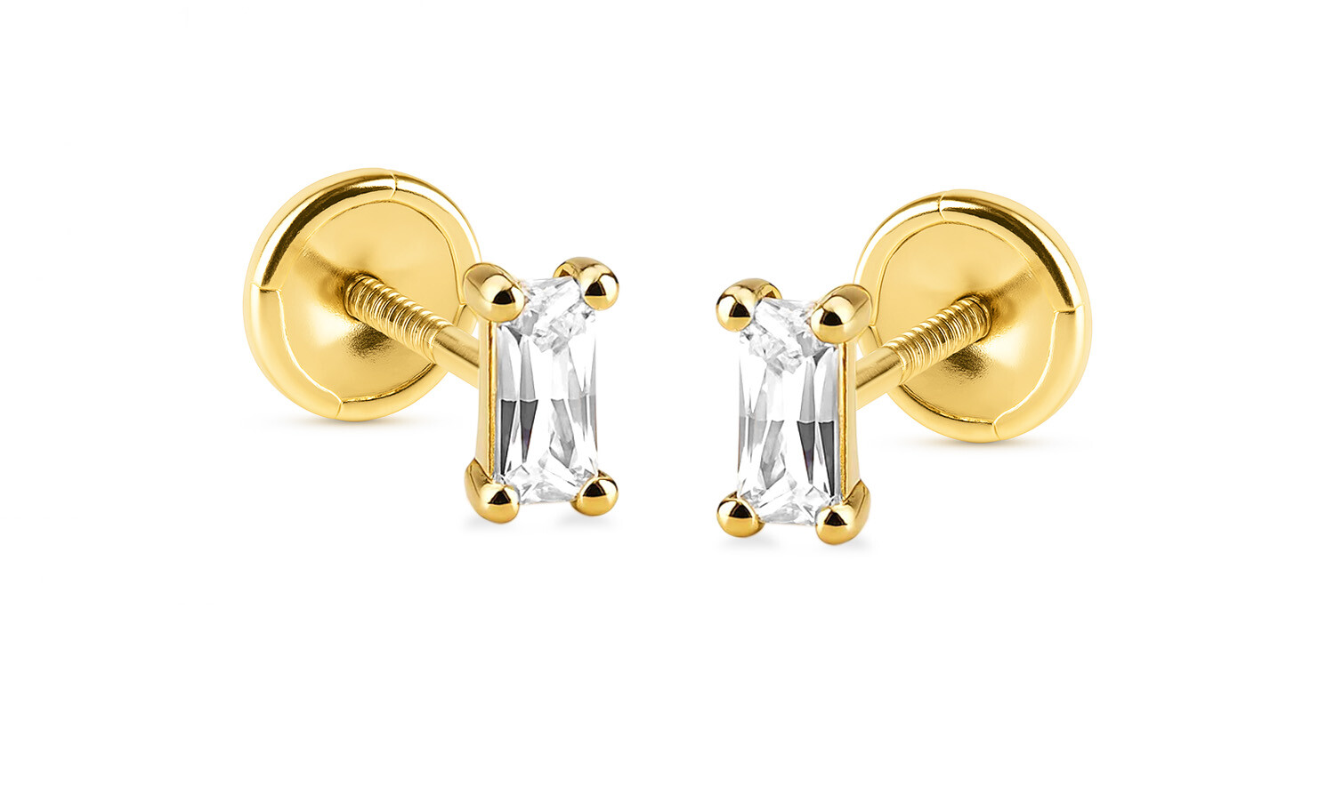 Brilio Decentní zlaté náušnice s kubickým zirkonem 14/250.231/17ZIR