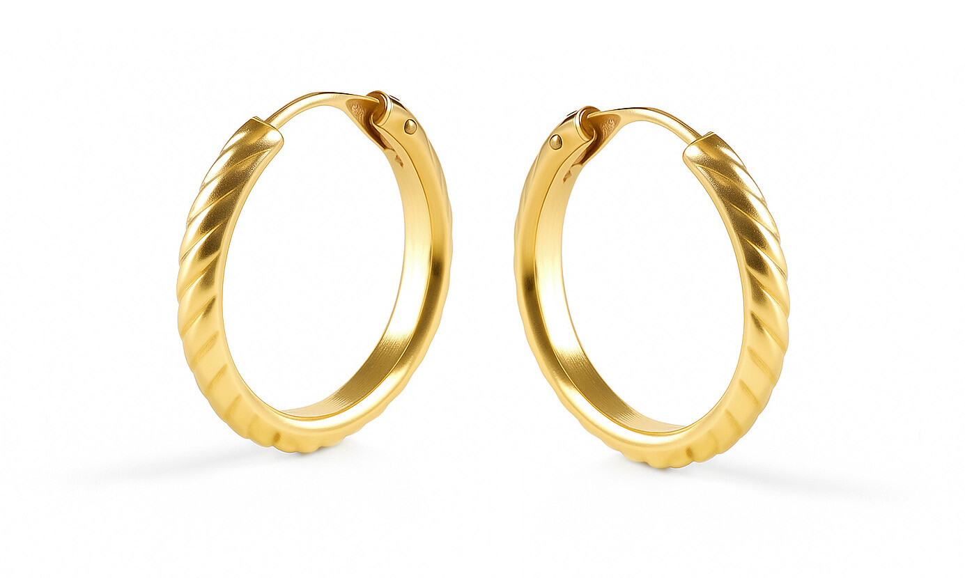 Brilio Stylové kruhy ze žlutého zlata 14/507.381