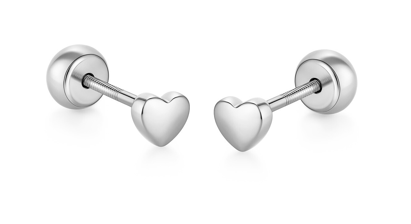 Brilio Drobné srdíčkové náušnice 2v1 z bílého zlata 14/194.651/18 Esp