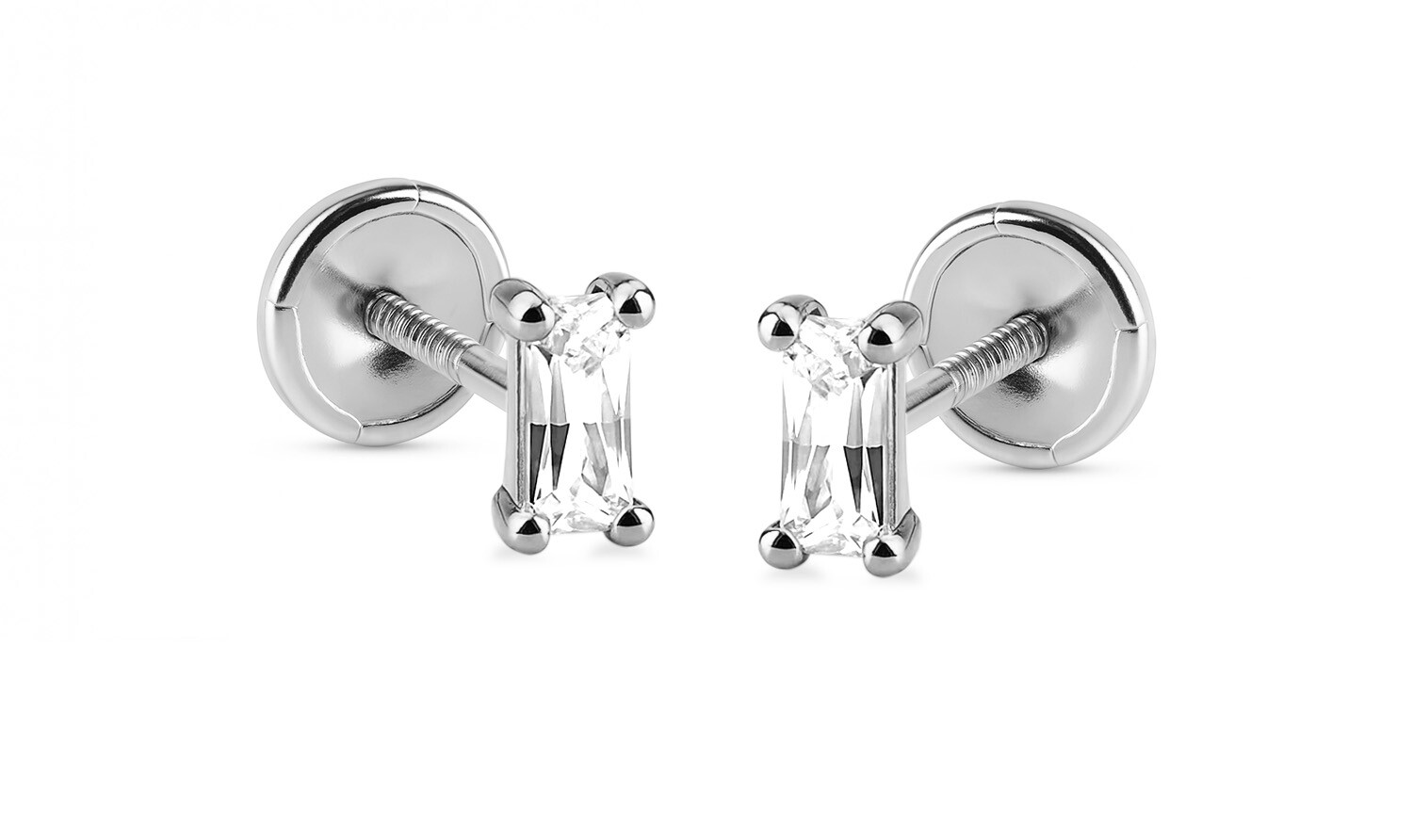 Brilio Decentní náušnice z bílého zlata s kubickým zirkonem 14/250.231/17ZIR Esp