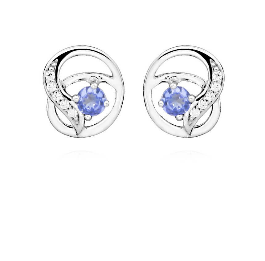 MOISS Půvabné stříbrné náušnice s tanzanitem EG000124