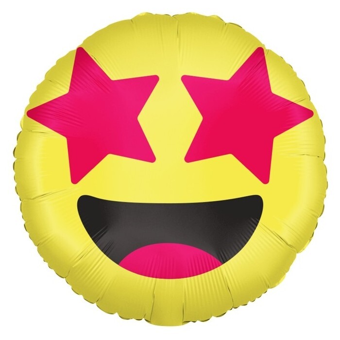 Balónek fóliový Smajlík s hvězdičkami 46 cm