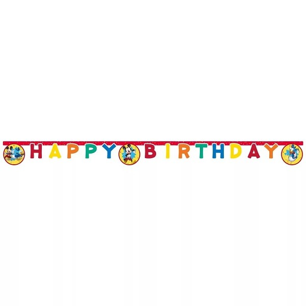 Banner Happy Birthday Mickey jump