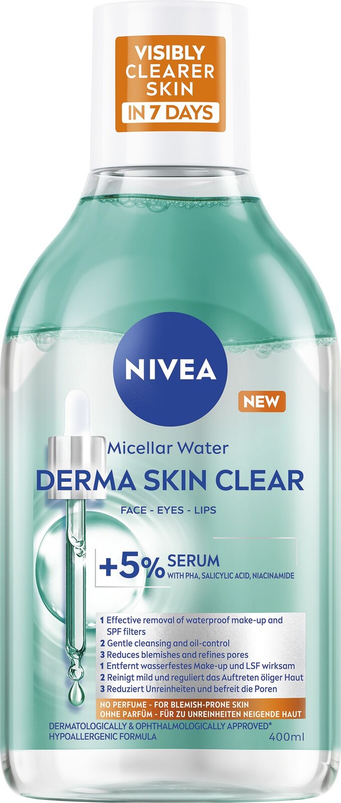 Nivea Micelární voda Derma Skin Clear (Micellar Water) 400 ml