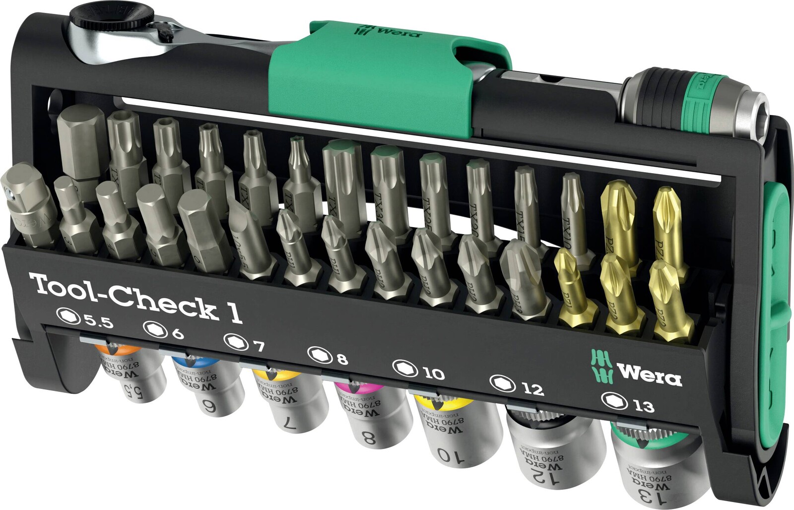 Wera Tool-Check 1 05049050001 sada bitů, plochý, křížový PH, křížový PZ, inbus, TORX, TORX BO, 1/4 (6,3 mm)